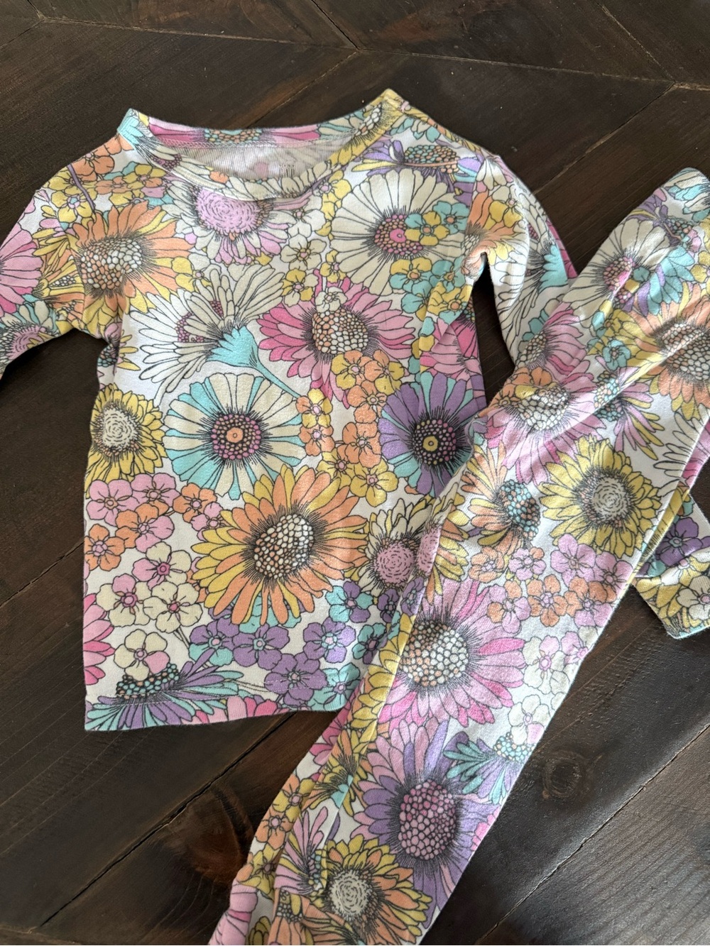 Baby Gap 100% Organic Cotton Retro Flower PJs Size 2 Year